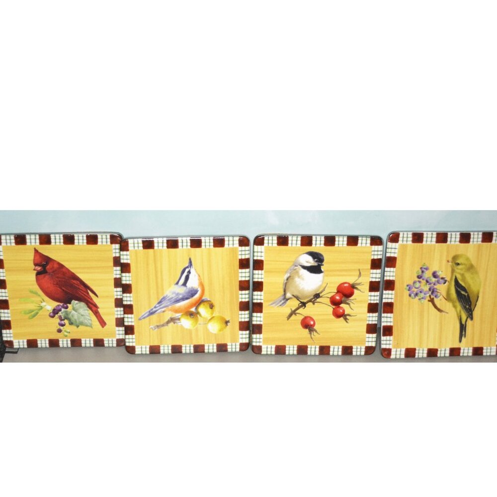 Lenox Set Of 4 Coasters Winter Greetings Everyday Barware Accessory Beverages